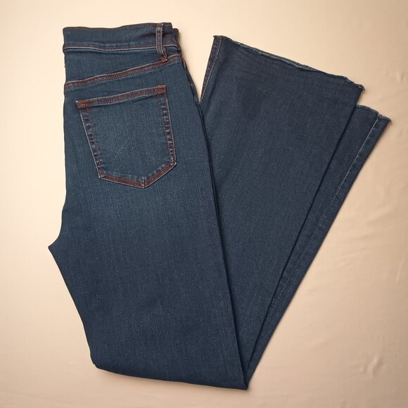 Loft Jeans Size 29/8 The Slim Flare High Rise Dark Wash - Picture 1 of 10